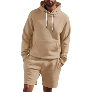 Mens Polyester Cotton Blend Hoodies and Shorts <b>Set</b> Sweatshirt and Tracksuit <b>Set</b> - Product Image 3