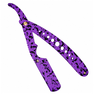 Navaja de Afeitar Plegable de Acero Inoxidable con Mango de Camuflaje Morado, Cuchilla Única, Duradera y Ligera, Herramienta de Afeitado para Barbería, MOQ Bajo, OEM/ODM - Product Image 6