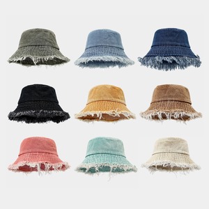 Vintage Scrub Washed Denim Fisherman <b>Bucket</b> <b>Hats</b> Pigment Dyed Washed Cotton Fisherman <b>Hat</b> Solid Color Wholesale Prices - Product Image 6