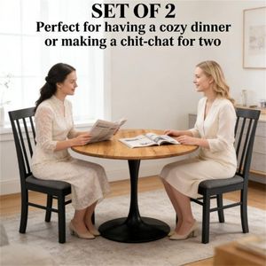 Set di Due Sedie da Pranzo in Legno Nero e Grigio per Soggiorno e Cucina - Product Image 2