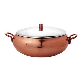 Opulent Metal <b>Casserole</b> Hot Pot <b>with</b> Moon Knob <b>Lid</b> Engineered for Superior Food Warming and Serving at Grand Hotel Occasions - Product Image 6