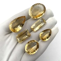 Lot de pierres précieuses en citrine naturelle facettées de formes variées, 13-29 mm, certifiées IGI, pour la fabrication de bijoux