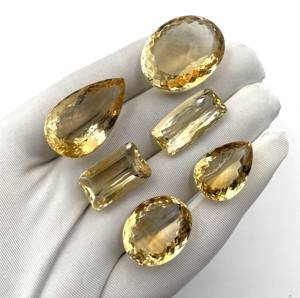 Lote de Piedras Preciosas Sueltas de Citrino Natural, Facetadas, de Diferentes Formas, de 13-29 mm, Certificadas por IGI, para la Elaboración de Joyas - Product Image 4