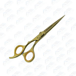 กรรไกรตัดผมสแตนเลสสีทองเข้มกรรไกรช่างตัดผมแบบคมพร้อมที่วางนิ้วสำหรับการทำผมมืออาชีพ - Product Image 5