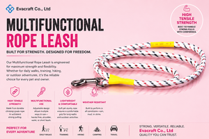 Multifunctional Rope Leash Striped Nylon Adjustable Hands Free Weather Resistant Dog Leash - Product Image 5