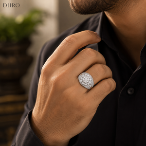 925 Sterling <b>Silver</b> Prong Setting Round Diamond Moissanite Hip Hop Wedding Iced <b>Ring</b> for <b>Men</b> - Product Image 6