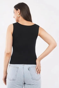 Débardeur brodé à la main pour femme, sans manches, décontracté, pour l'été, avec broderie perlée et point de croix - Product Image 4