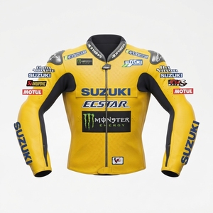 Men’s Zuzuki Cowhide Leather <b>Racing</b> <b>Jacket</b>/Chaqueta MotoCP Style CE Level 2 Armor Motorcycle Track Riding Protective Gear CE - Product Image 1