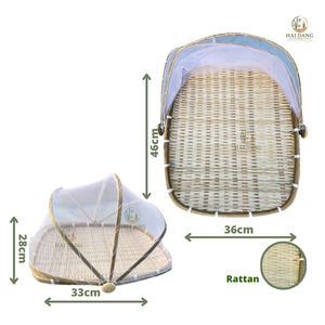 Picnic and Insect Prevention Handmade from Vietnam Mesh Covers Bamboo Food Tent Trays for Food Protection Outdoor Set of 2 - Product Image 6