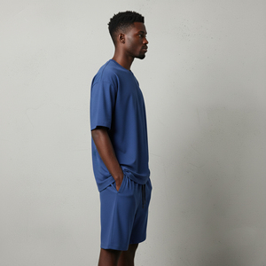 ชุดเซ็ต 2 ชิ้น เสื้อผ้าผู้ชายไซส์ใหญ่ คุณภาพสูง ผ้าฝ้าย 100% สไตล์สตรีทแวร์ พิมพ์ลายสีพื้น ปักโลโก้ตามสั่ง ทรงฮิปฮอปแบบปกติ - Product Image 5