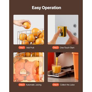 Presse-agrumes électrique commercial 120W en acier inoxydable, capacité de 20 oranges par minute - Product Image 6