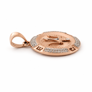 Colgante de Oro Rosa de 18 Quilates con Números Romanos y Microincrustaciones, para Hombre, Acabado Pulido, Regalo de Lujo para Fiestas, Joyería de Uso Diario - Product Image 4