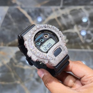 Reloj Iced Out con Moissanita, Estilo Digital Analógico de Cuarzo Mecánico, Caja Redonda, Correa de Acero Inoxidable, Resistente al Agua - Product Image 6