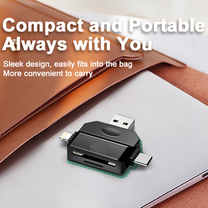 Lecteur de cartes USB 2.0 3 en 1, <span class=keywords><strong>adaptateur</strong></span> multi-cartes USB-C 8 broches TF/<span class=keywords><strong>SD</strong></span> OTG externe pour drone, ordinateur portable, appareil photo - Product Image 4