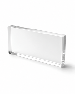 Custom Logo Printed Clear Acrylic Block Display, Solid Lucite Award and Window Signage, Luxury Retail Countertop Display <b>Stand</b> - Product Image 2