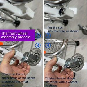 Adjustable Heavy Duty Folding Rolling Cart Bungee Portable Shopping Trolley Bag Utility Stair Cart Wheels Folding Cart Trolley - Product Image 5