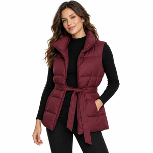 Women's Everyday Puffer <b>Vest</b> Comfortable Warm Layer Sleeveless Jacket OEM ODM Wholesale premium quality women puffer <b>vest</b> - Product Image 3