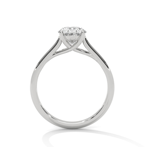 Timeless Oval Cut Lab Grown Diamond Solitaire Wedding Ring In 14k White Gold With Classic 4-claw Setting Ring For Valentine - Product Image 3