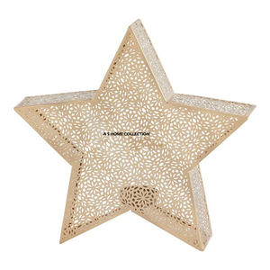 Support de bougie chauffe-plat de Noël en métal massif en forme d'étoile, design avantageux, vierge pour sublimation, vente en gros - Product Image 1