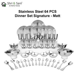 64 Piece Matt Signature Stainless Steel <b>Dinnerware</b> <b>Set</b> <b>for</b> <b>6</b> People - Product Image 2