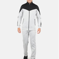 Ensemble de jogging pour homme imprimé numériquement, col rond, en molleton de coton 240 grammes, avec cordon de serrage, couleur unie, style sportif, longueur intégrale, poches latérales