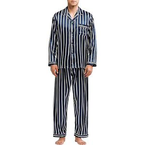 Ensemble de pyjama d'été pour homme, doux au toucher, à manches courtes, col rond, short à taille élastique, respirant et léger, pour la maison - Product Image 1