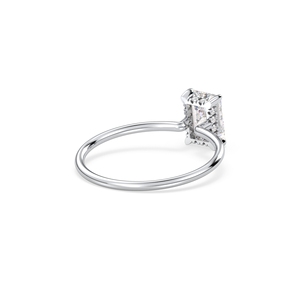 Anillo de moissanita REYES en oferta, corte radiante, 1.04 quilates, VVS, para mujer, plata de ley 925, chapado en oro blanco de 14K y rodio. - Product Image 3