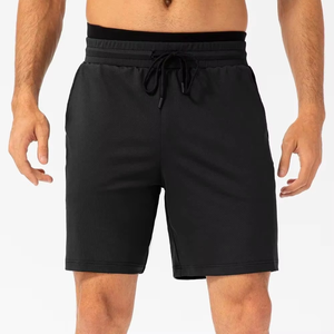 Shorts de bain pour homme bleu marine à séchage rapide avec cordon de serrage à la taille, couleur unie, style décontracté, longueur bermuda, tissu polyester - Product Image 5