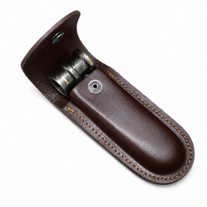 Jexmoo Pipa de Fumar Recta Reutilizable de Acero de Damasco de Lujo Hecha a Mano con Funda de Cuero, Regalo para Papá, Esposo, Novio - Product Image 6