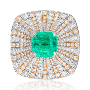 Luxury Women Emerald Cut <b>Cocktail</b> <b>Ring</b> 18K <b>Gold</b> Pave Diamond Geometric Statement Jewelry Party Fine <b>Ring</b> - Product Image 1
