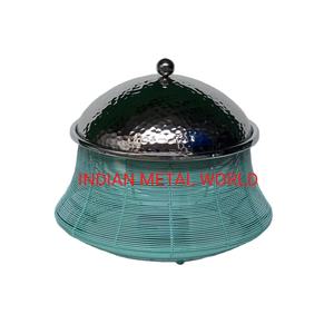 Vente chaude en laiton Buffet chauffe-plats chauffe-plats fait à la main forme ronde plat de service pour les accessoires de mariage et de fête - Product Image 1