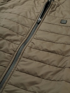 Veste matelassée pour homme, vert olive, col montant, fermeture éclair sur le devant, coupe-vent, décontractée, pour l'automne, couleur unie, coupe classique - Product Image 4