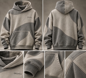 เสื้อสเวตเชิ้ตมีฮู้ด ONEAPEX แบบ Color Block ทรงโอเวอร์ไซส์ ผ้าฟลีซ มีกระเป๋าจิงโจ้ ใส่ได้ทั้งชายและหญิง สไตล์ลำลอง สำหรับฤดูใบไม้ร่วง - Product Image 6