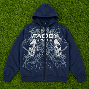 Custom Y2K <b>Grunge</b> Skull Graphic Full Zip Up <b>Hoodie</b> Men Oversized Vintage Streetwear Hip Hop Fleece Sweatshirt Unisex Jacket - Product Image 2
