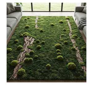 Tapis Forêt de Mousse, Design Écorce d'Arbre Irrégulier, Tapis de Sol Biophilique de Luxe pour Salon et Décoration d'Hôtel - Product Image 3