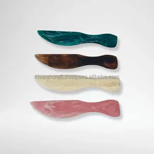 Juego de cubiertos de resina de lujo moderno hecho a mano, cuchillo para queso, tenedor y esparcidor, superventas para uso doméstico y decoración de mesa - Product Image 4