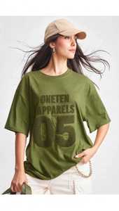 เสื้อยืดผู้หญิงฤดูร้อน สีกรมท่า ผ้าฝ้ายนุ่ม สไตล์ลำลอง คอกลม ไหล่ตก แขนสั้น ระบายอากาศได้ดี คุณภาพสูง ปรับแต่งได้ แฟชั่น - Product Image 2