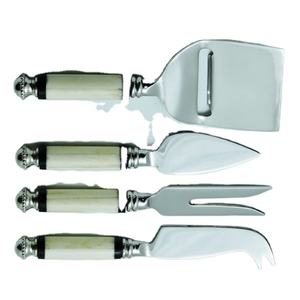 New Design Stainless Steel & <b>Bone</b> Design Thin Handmade <b>Handle</b> Tableware Cheese <b>Knife</b> Set of 4 Kitchen Tool - Product Image 1