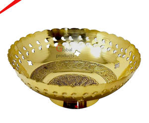 2026 Luxueux Bol à Dattes Décoratif Vintage Plaqué Or, Élégant, avec Couvercle en Bois, Spécial Ramadan - Product Image 2