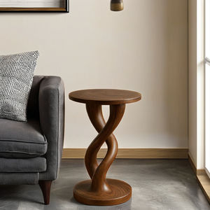 Mesitas de noche de madera maciza hechas a mano con diseño único para sala de estar, dormitorio, hotel o apartamento, hechas en Vietnam - Product Image 2