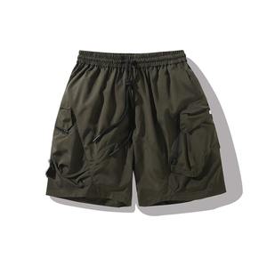Man Bermuda Summer <b>Elastic</b> Waist Quick Dry Midi Oversized Cargo Shorts Men Casual Streetwear Overall Workout Short Pants - Product Image 4
