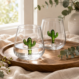 Vasos de Vidrio Transparente de Borosilicato Hechos a Mano de 300 ml, Vasos Reutilizables para Whisky, Agua y Jugos, Libres de Plomo, al por Mayor - Product Image 1