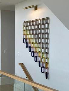 Escultura de Pared de Cadena de Eslabones Acrílicos, Personalizable, Gran Tamaño, Colores Transparentes, Diseño Art Deco Multicolor, Paquete de Varias Piezas Disponible - Product Image 3
