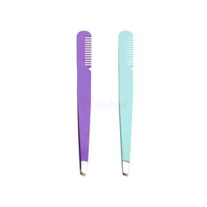 Pince à épiler multi-finitions pour sourcils avec peigne, en acier inoxydable, outils de toilettage professionnels, logo personnalisé - Product Image 2