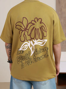 T-shirts formels pour hommes 2026 à col montant et épaules tombantes en sergé, avec logo brodé, manches courtes, séchage rapide, écologiques - Product Image 2