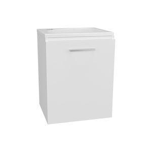 Mobile bagno sospeso Saju Wide a una anta con lavabo in resina e un ripiano, bianco, per stoccaggio - Product Image 2