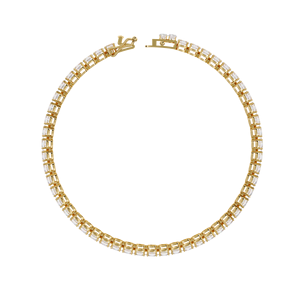 Bracelet en or jaune 10 carats pour femme, diamant de laboratoire taille brillant ronde couleur G, style classique, usage quotidien - Product Image 3