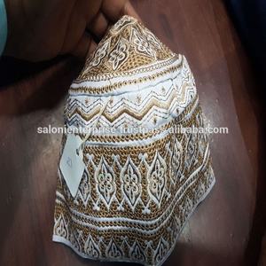 หมวกสวดมนต์อิสลามแบบดั้งเดิมของโอมานสำหรับผู้ชาย ปักมือ ผ้าคลุมศีรษะมุสลิม - Product Image 2