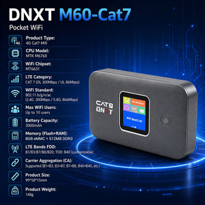 Router 4G DNXT con Tarjeta SIM Cat7, <span class=keywords><strong>Internet</strong></span> de 300 Mbps, Wifi Móvil de Doble Banda 2.4G y 5.8G, Modo AP de Bolsillo, Router 4G USB para Uso en Fiestas - Product Image 2