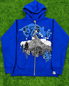 Sweat-shirt à capuche zippé personnalisé avec patchwork et appliqué graphique, style streetwear, poignets côtelés, vente en gros, fabricant de vêtements sur mesure - Product Image 5
